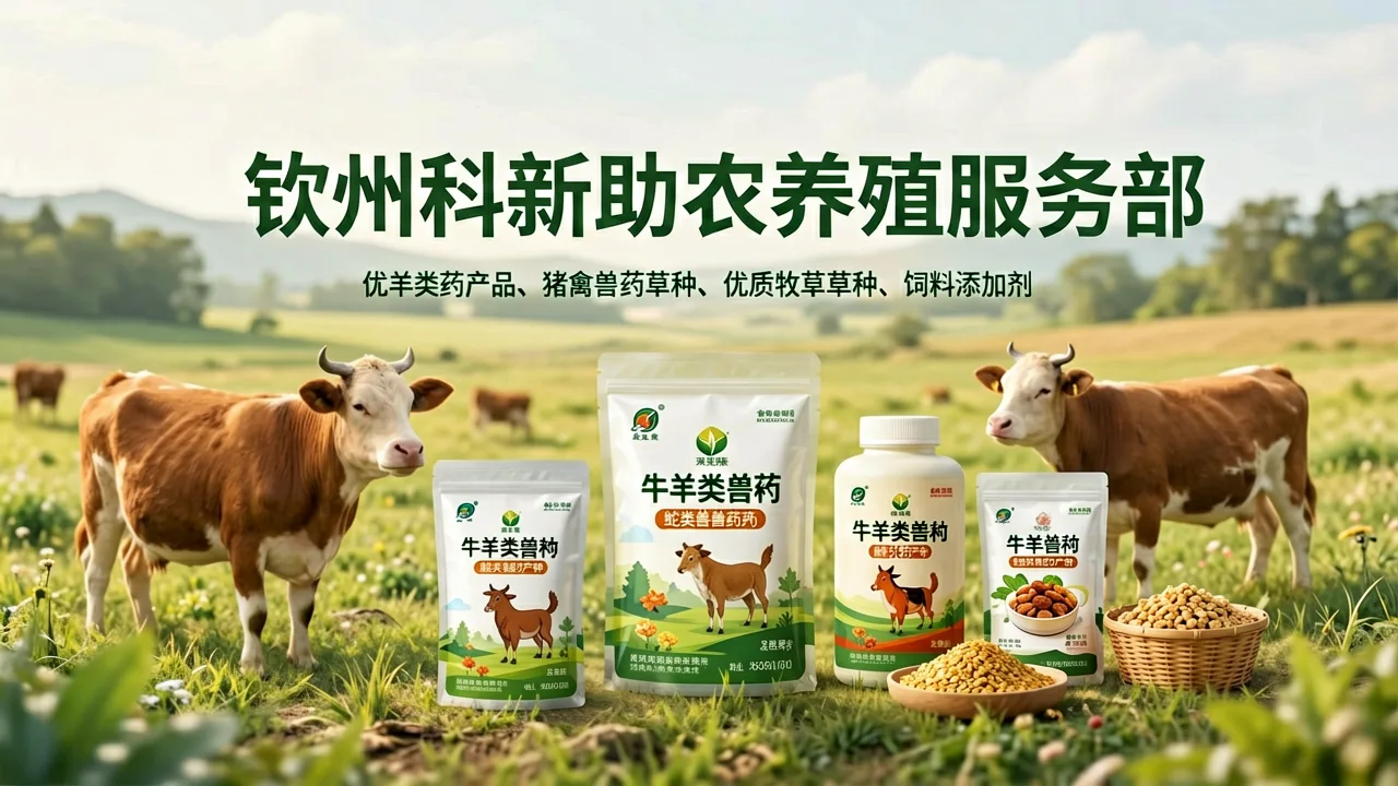 牛羊类兽药产品、猪禽类兽药产品、优质牧草草种、蛇